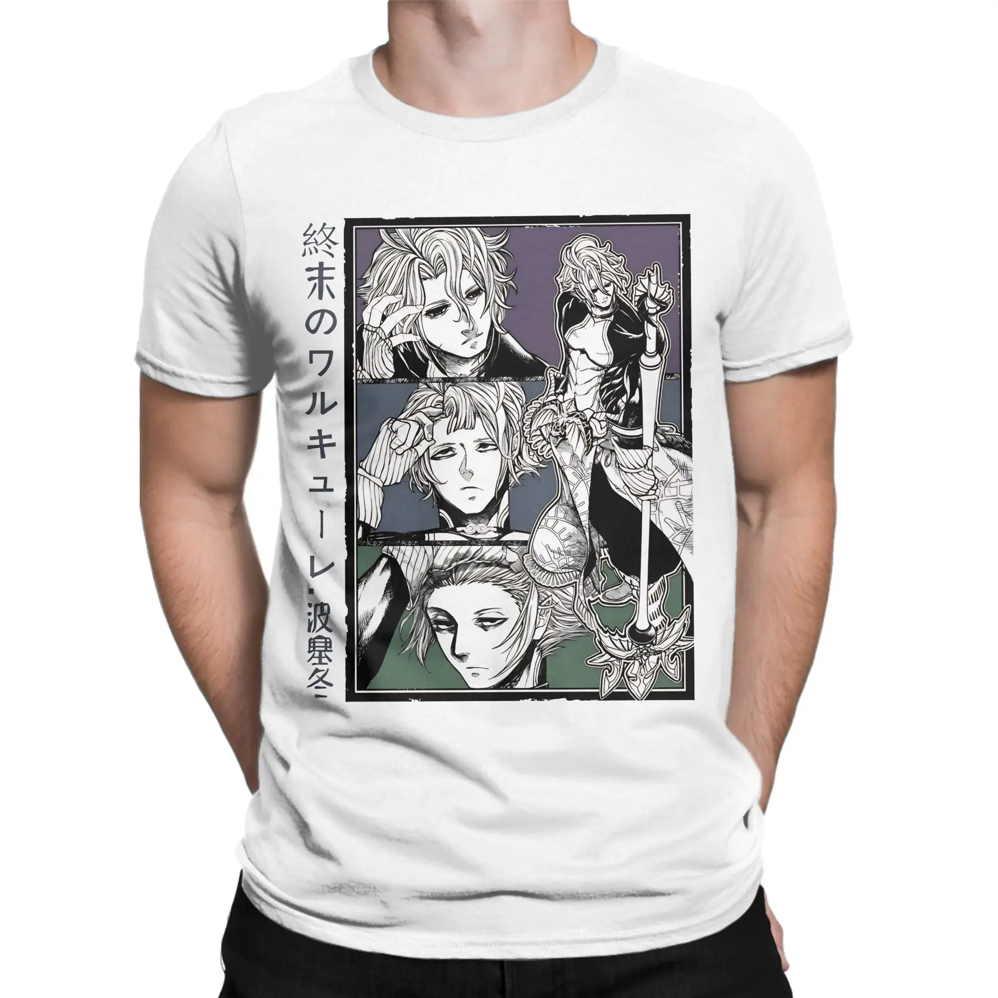 Record Of Ragnarok Drawing  T Shirts Men's  Pure Cotton Leisure T-Shirts Crewneck  Tee Shirt Short Sleeve Tops Gift Idea
