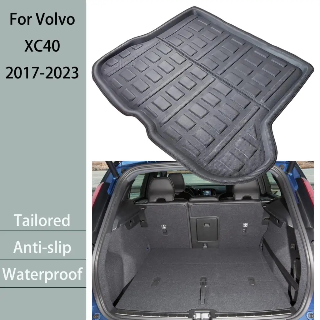 For Volvo XC40 2017 2018 2019 2020 2021-2023 Car Rear Trunk Mat Tailored Cargo Liner Boot Floor Tray Carpet Protector Waterproof