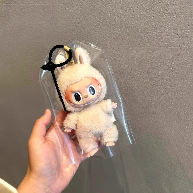 

Clear Figure Display Bag for Labubu Thickened Transparent Pvc Doll Dust Hanging Bag Suitable for 10-15cm Dolls Protective Sleeve