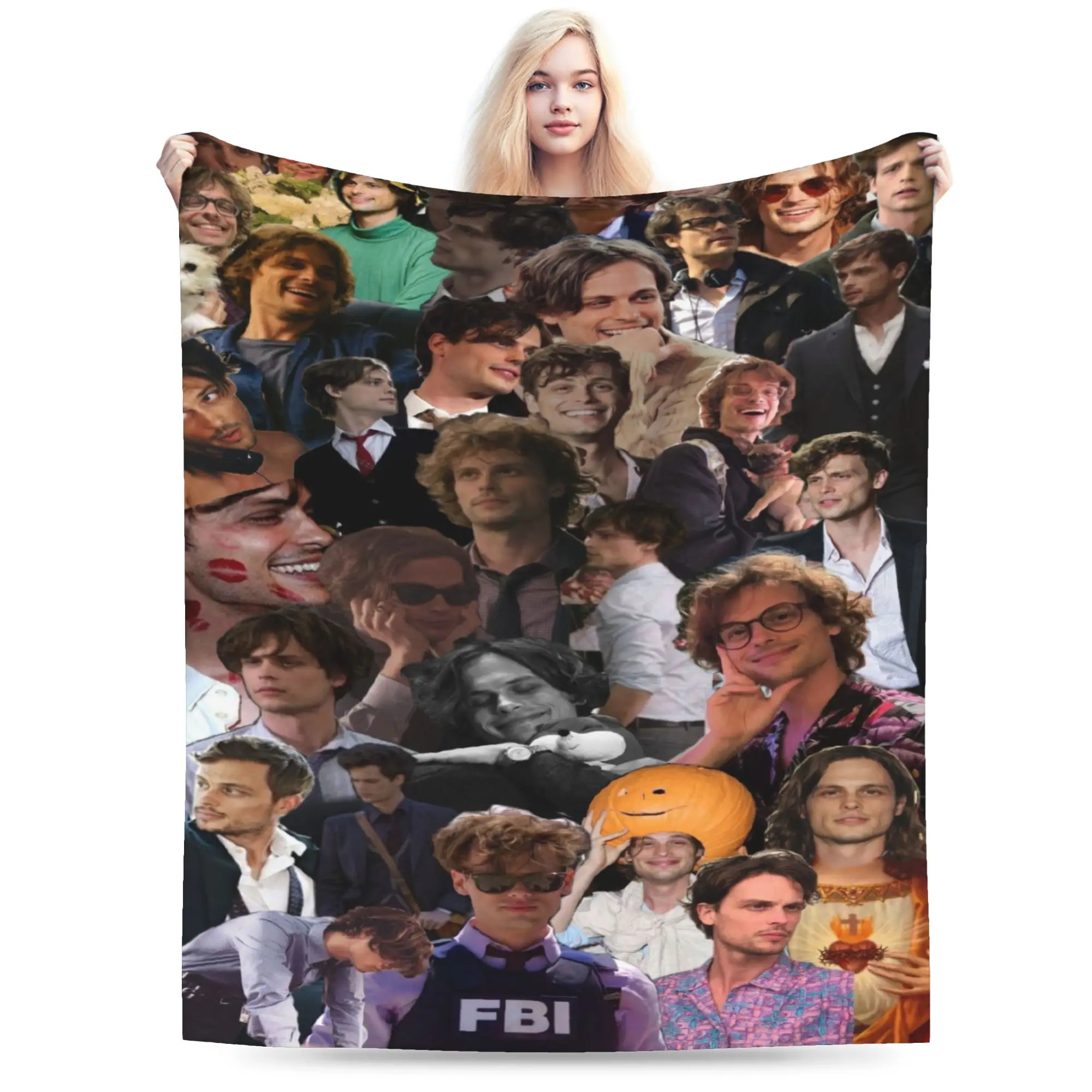 Warm Blanket Students Picnic Matthew Gray Gubler Collage Throw Blanket  Flannel Bedspread For Couch Bed Aesthetic Sofa Bed Cover