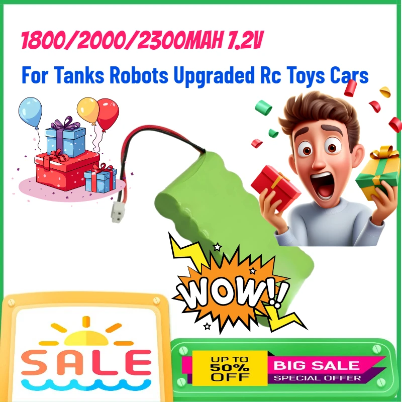 

Аккумулятор AA 7.2В 1800/2000/2300мАч для радиоуправляемых игрушек, машин, роботов, танков, улучшенная версия