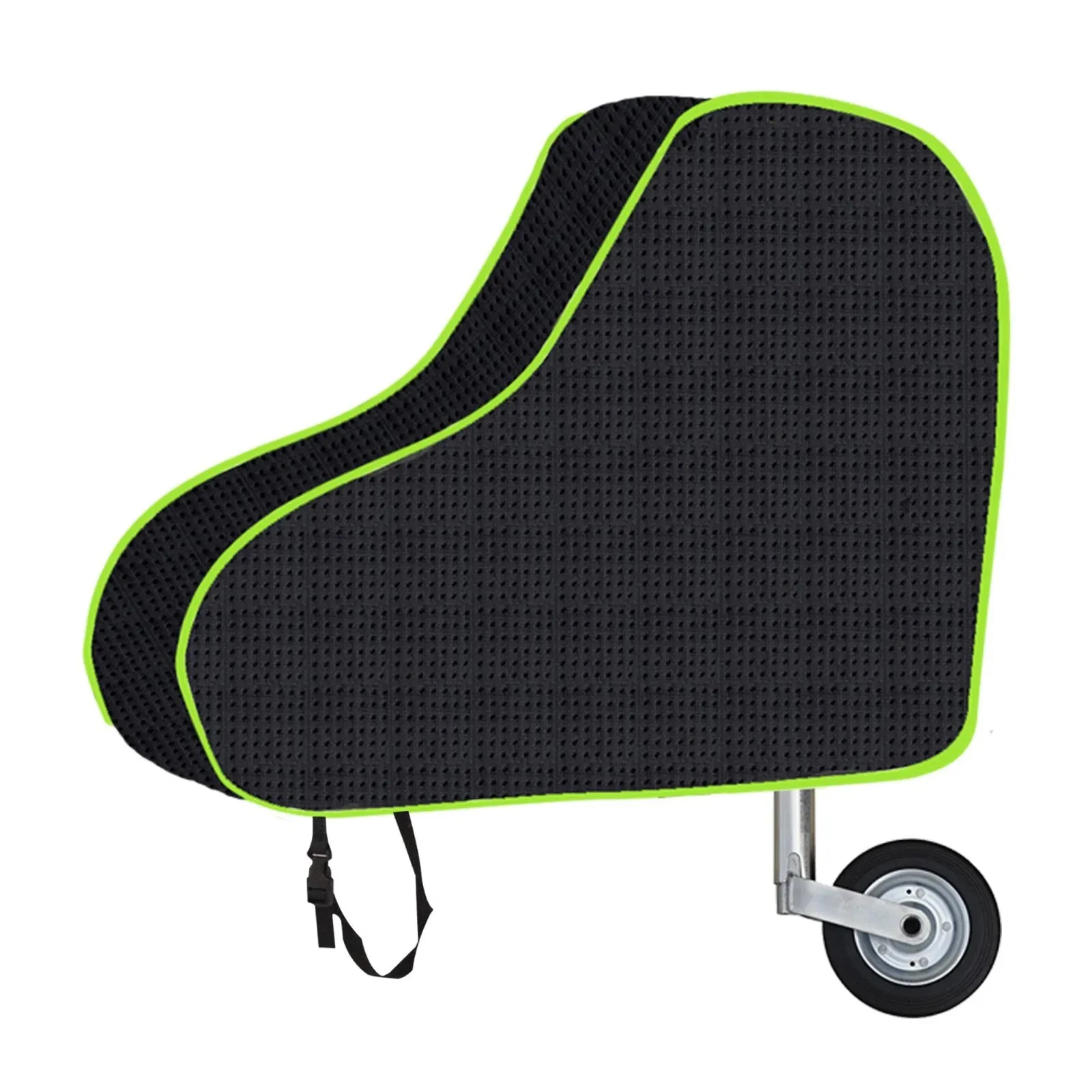 RV Trailer Hitch Cover Protective Rain Cover For Caravan Hitch Universal Black Cover + Green Striped Tie-Down Straps