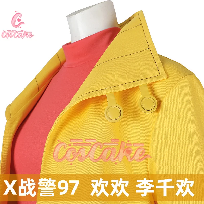 2024 New Adult Sexy Female Anime X Police 97 Man Jubilation Lee Jubilee Halloween Carnival Cosplay Costume Yellow Trench Coat