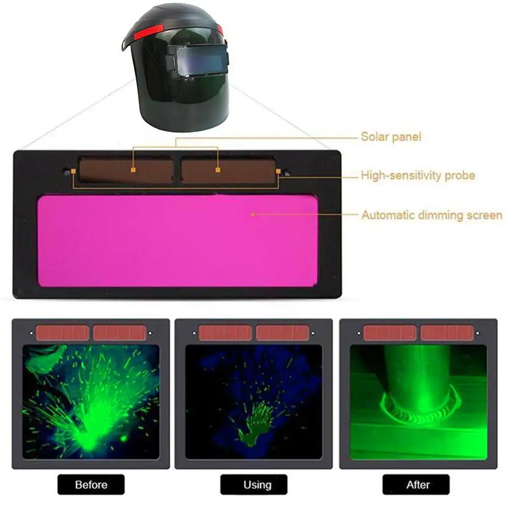 Imagem -04 - Solar Auto Escurecimento Capacete de Soldagem Protetor de Olhos Óculos de Soldador Cortador de Máquina Máscara de Solda Ferramentas de Lente de Filtro