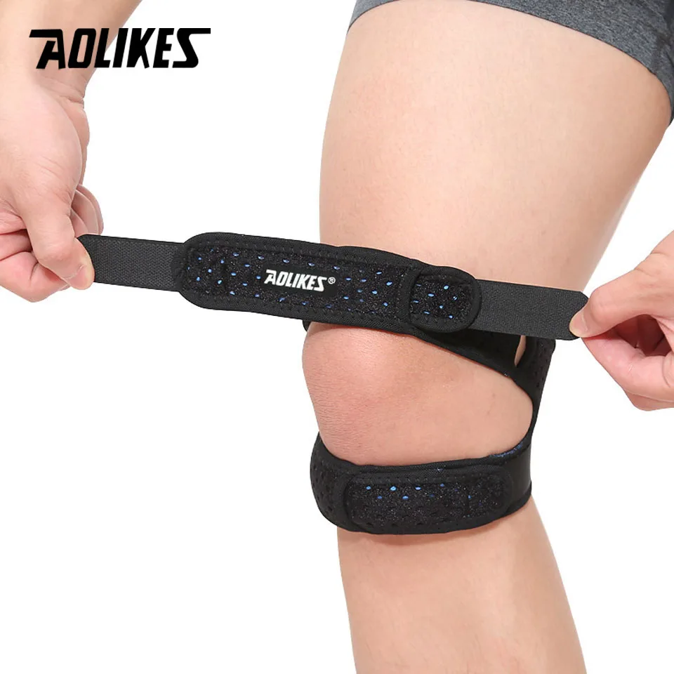 AOLIKES 1Pcs Adjustable Patella Knee Strap with Double Compression Pads Knee Support for Running Basketball Football Cycling