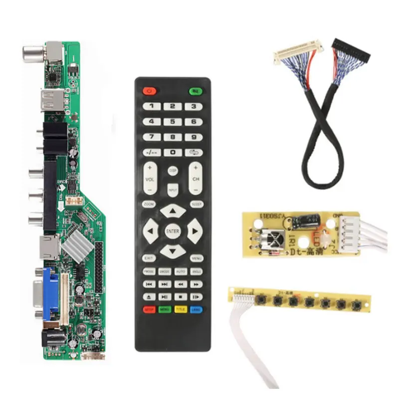 Universal Scaler Kit 3663 TV Controller Driver Board Digital Signal DVB-C DVB-T2 DVB-T Universal LCD UPGRADE 3463A with lvds