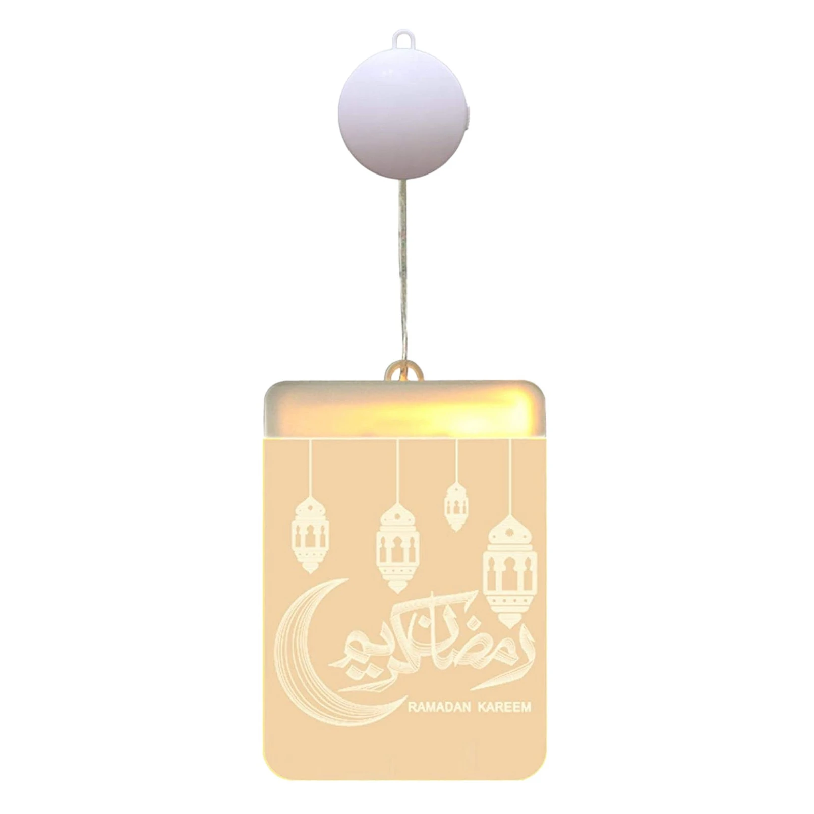 

Ramadan Decorative Eid LED Window Night Light,Islam Mubarak Party Backdrop Wall Hanging Lamp for Outdoor Bedroom Decor,A