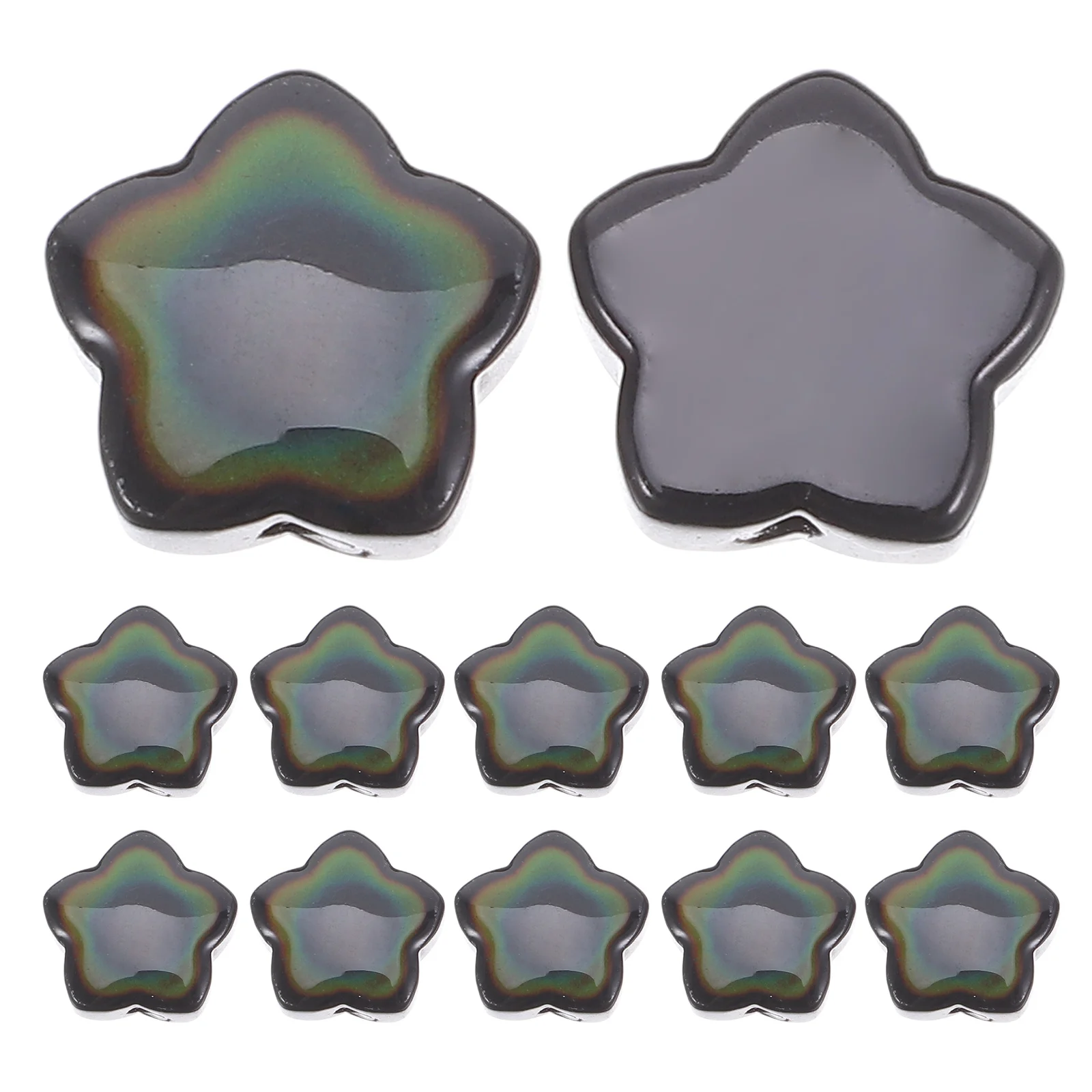 

30Pcs Color Changing Star Beads Glass Spacer Charms Large Hole Loose Beads for Bracelet Necklace Jewelry Making