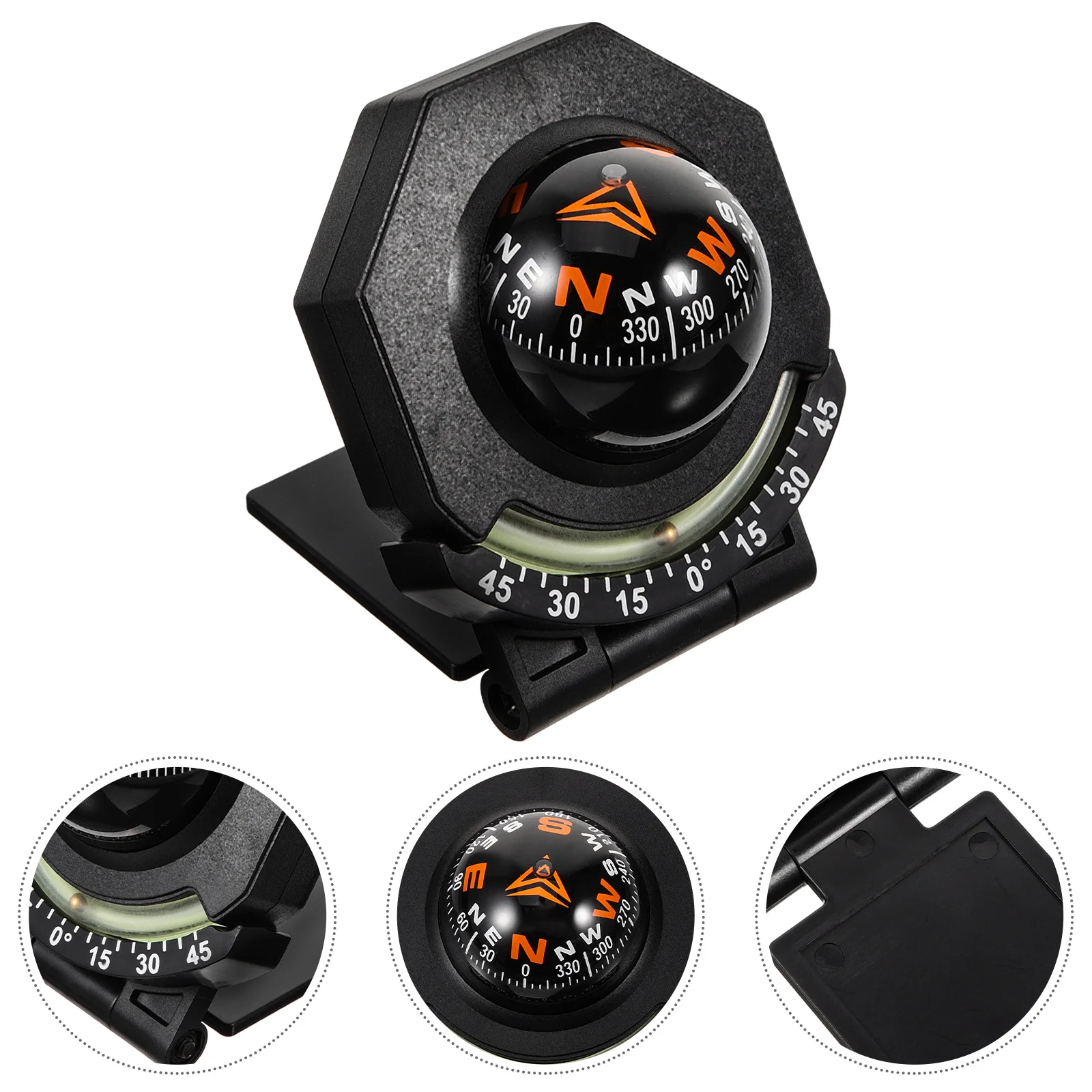 

Car Decor Compass Ball Dashboard Mount Small Boat Marine Car Compass for Dash Use in Auto with Acrylic ABS Materials for Camping