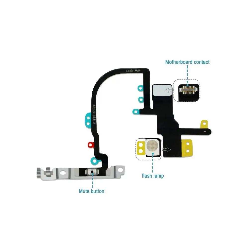 Power Volume Button Flex Cable With Flash Light Microphone For iPhone X XR XS XSMax Replacement