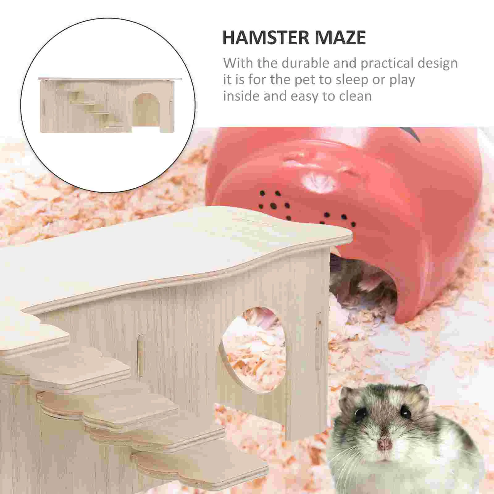 Chinchilla Hamster House Toys Multifunctional Hideout Wooden Decorative Pet Nest