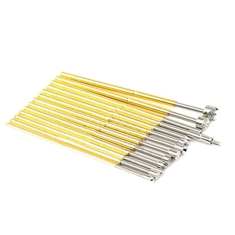 10pcs Pogo Pin P100 Series Test Probes Spring-Loaded Contacts for PCB Programming/Burn-in IC Sockets A2 Head Barrel