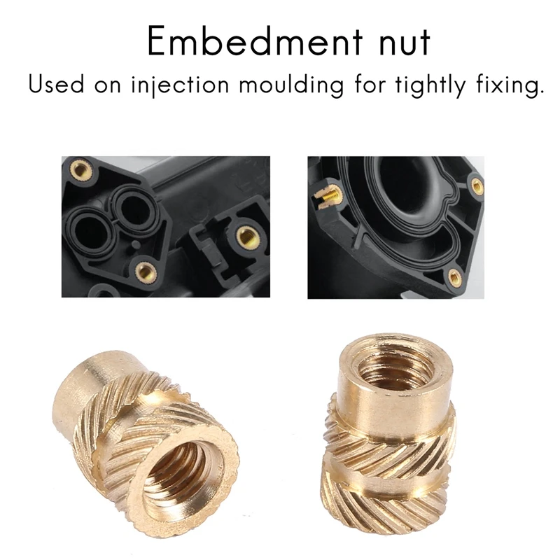 100Pcs M3 Thread Knurled Brass Threaded Heat Set Heat Insert Embedment Nut for 3D Printer
