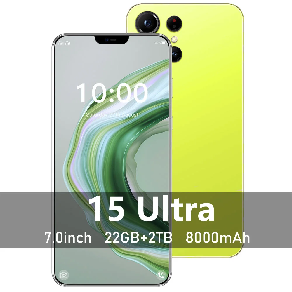 

2025 HOT 15 Ultra 7.0 inch Global Edition Original Smart 22GB+2TB 4G 5G Dual Card 8000mAh Battery Facial Recognition Function