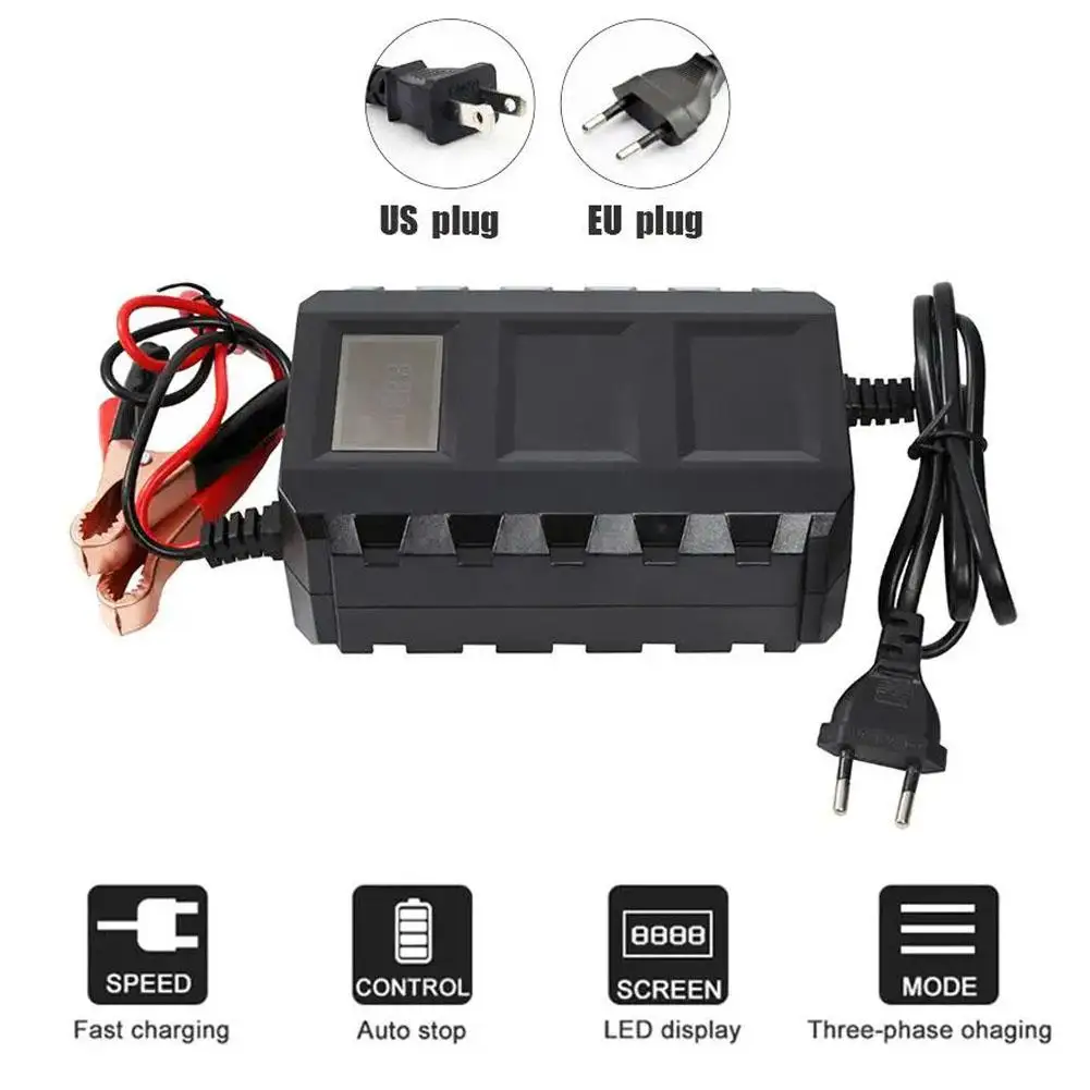 Automotive High-power Intelligent System Battery Charger Tools General Vehicle 12.8V Car Lead-acid LiFePO4 Maintenance Batt B7C9