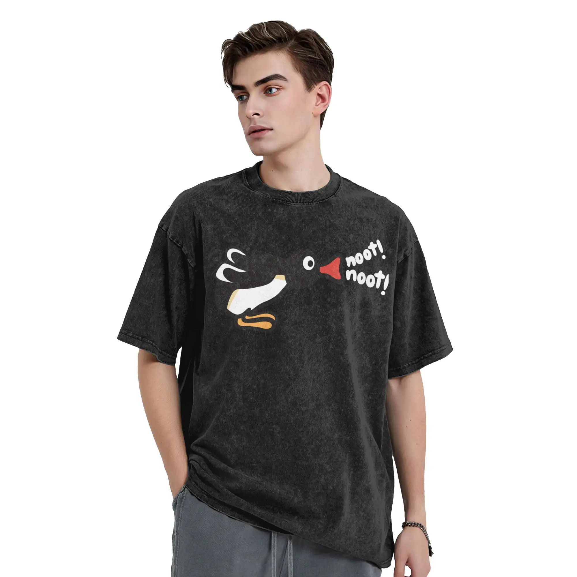 غسلها تي شيرت Noot Noot Pingu الهيب هوب الجدة تي شيرت كبير الحجم البطريق الكرتون الشارع الشهير المطبوعة بلايز تيز للرجال والنساء #2