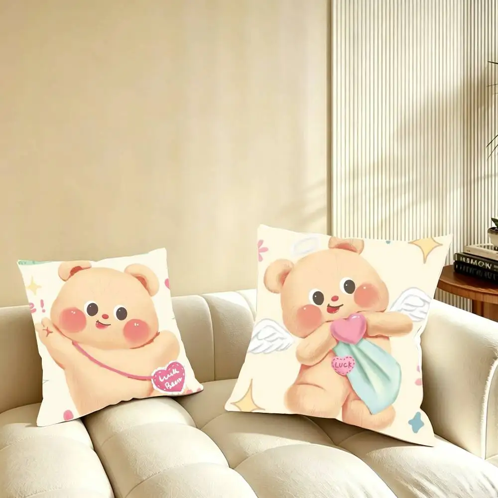 Luxury Butter Bread Bear Pillow Case Cushion Cover Throw Pillow Case For Car Sofa