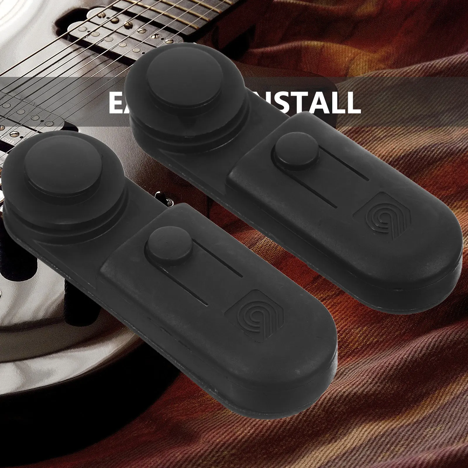 2Pcs Guitar Strap Lock Set Secure Non-Slip Buckle Prevent Falling for Electric Guitar Bass Strap Pegs Instrument Safe Lock