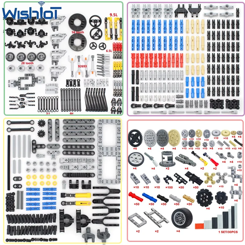 Suspension Perforierte Technologie Bausteine Teile Getriebe Strahl Pin Arm Loch Geändert MOC Montage Spielzeug Ziegel DIY Zubehör