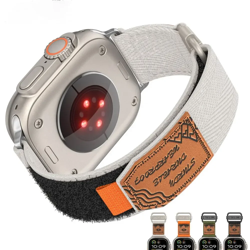 애플 워치용 소프트 나일론 전술 시계 스트랩, 49mm, 45mm, 41mm, 44mm, 42, 38, 40mm, 아이워치 시리즈 9, 8, 7, 6, 5, 4/3 울트라 2