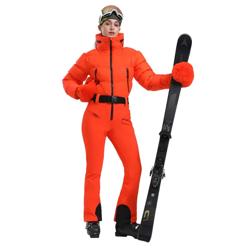 2025Eendelige skipakken Vrouwelijke overalls Wintersport Waterdicht snowboardpak Dames Sneeuwjumpsuit Warme mode skikleding