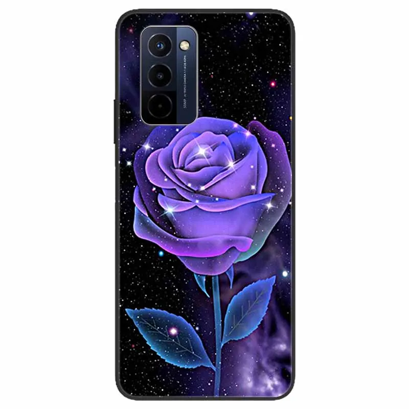 For Wiko 10 Case Protective Soft Silicone Black TPU Bumper for Wiko 10 Phone Cover on for Wiko10 Cartoon Flowers Animals Painted