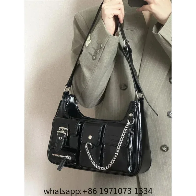 Richme Punk Bolso Mujer Fashion 2026 Trend New Design Chains Crossbody Shoulder Bags Harajuku Y2k PU Individuality Ladies Bags