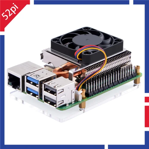 Enfriador de torre de hielo ultradelgado 52Pi para Raspberry Pi 5, ventilador de CPU