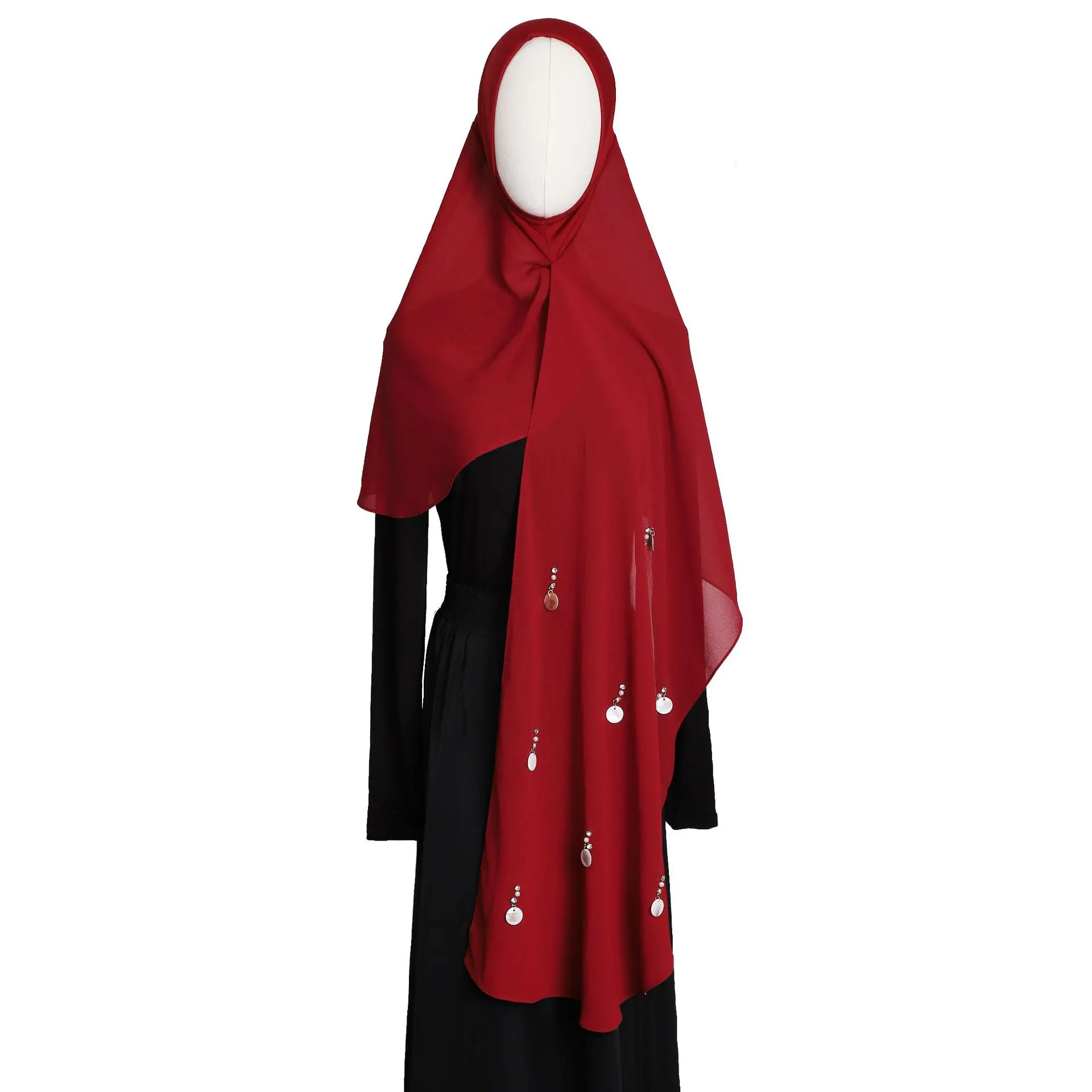 

Instant Scarf Muslim Hijab Women Islam Prayer Hijabs Chiffon Pre-tied Headscarf Turban Eid Ramadan Amira Head Wrap Pull On Hat