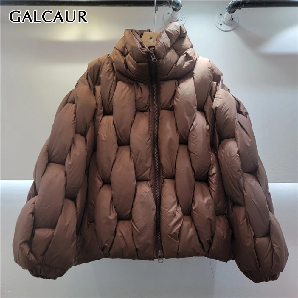 

GALCAUR однотонная базовая куртка на молнии, женская водолазка с длинным рукавом, уличная одежда, повседневные женские куртки, новинка зимней моды