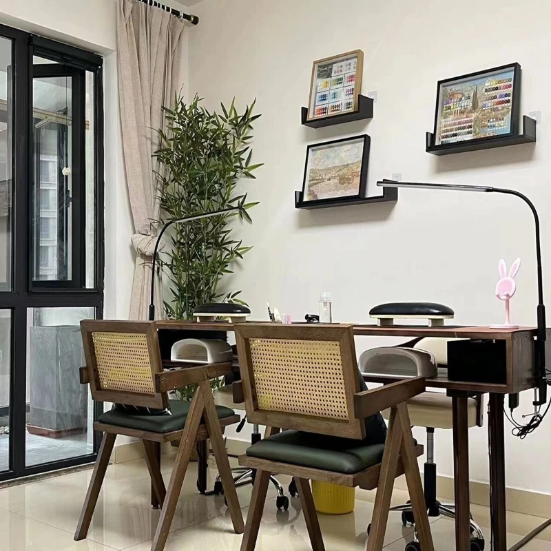 

Solid wood walnut table American household table single double simple vacuum cleaner table and chair set