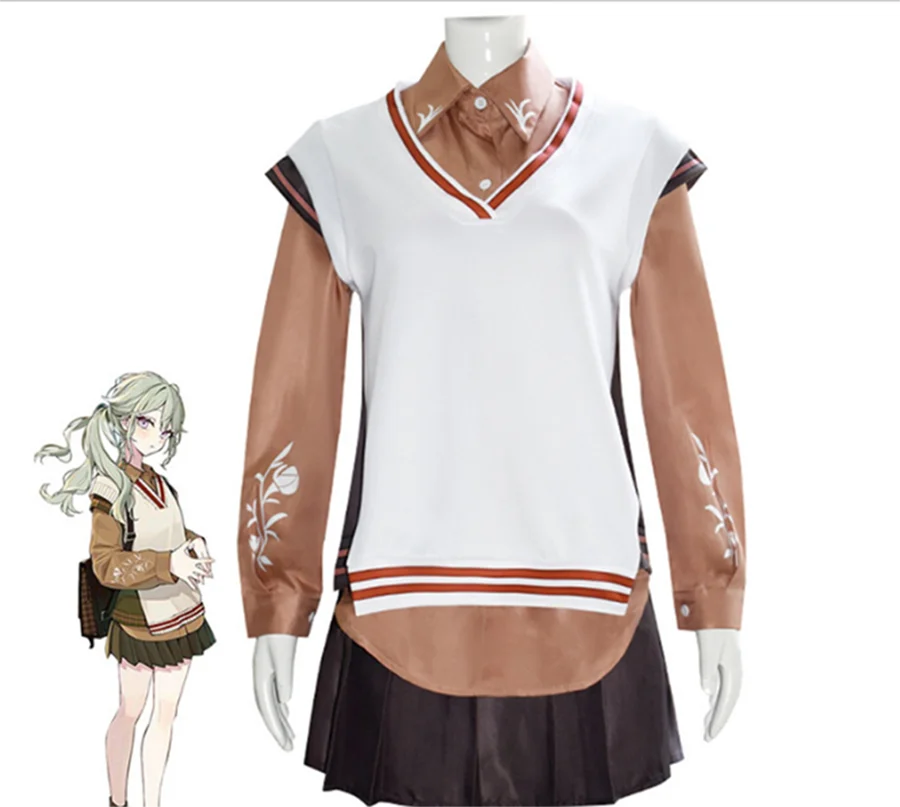 

Autumn Anime Project Sekai Colorful Stage Kusanagi Nene Cosplay Costume Blouse Skirt Uniform Full Set Dress Halloween Clothing
