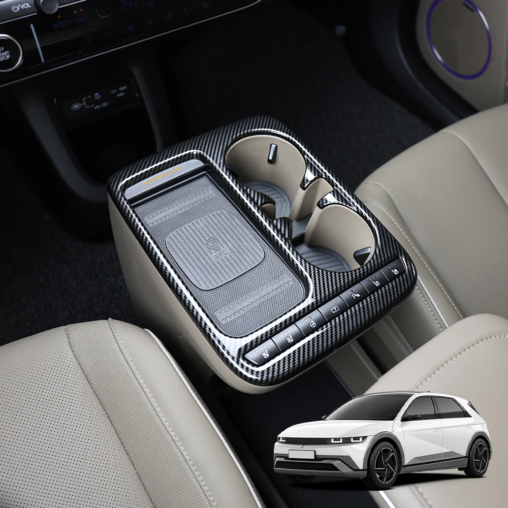 

Center Console Cover Auto Console Gear Shift Central Water Cup Storage Box Trim For Hyundai IONIQ 5 2025 PE Accessories LHD