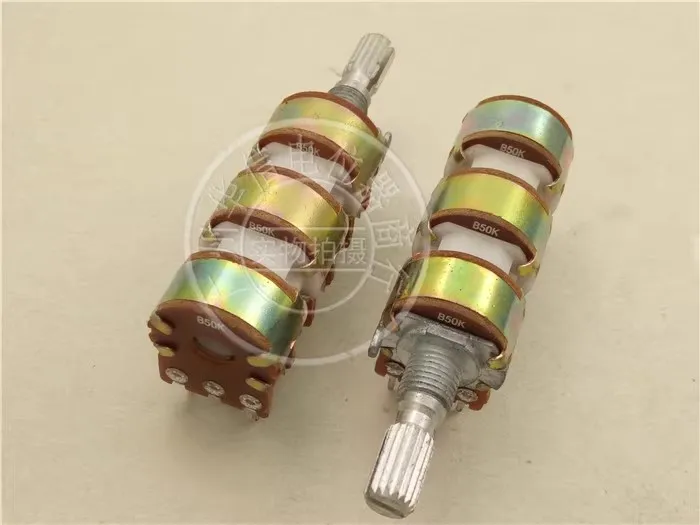 2pcs 148 type six link potentiometer B50K B50KX6 handle length 20MM yellow shell