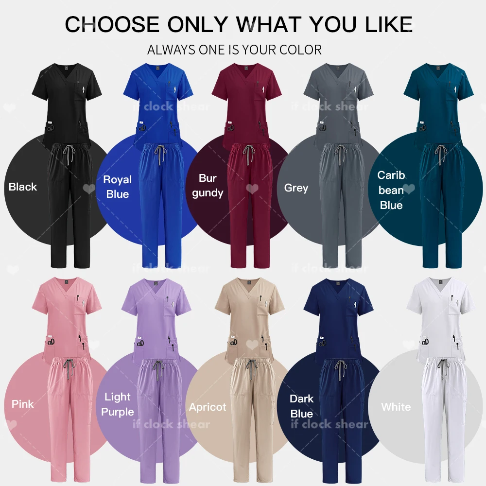 Unisex Nurse Accessories Medical Uniforms Men Nursing Clothes Women Costume Nurse Scrubs Sets Doctor Dentist Workwear Tops Pants