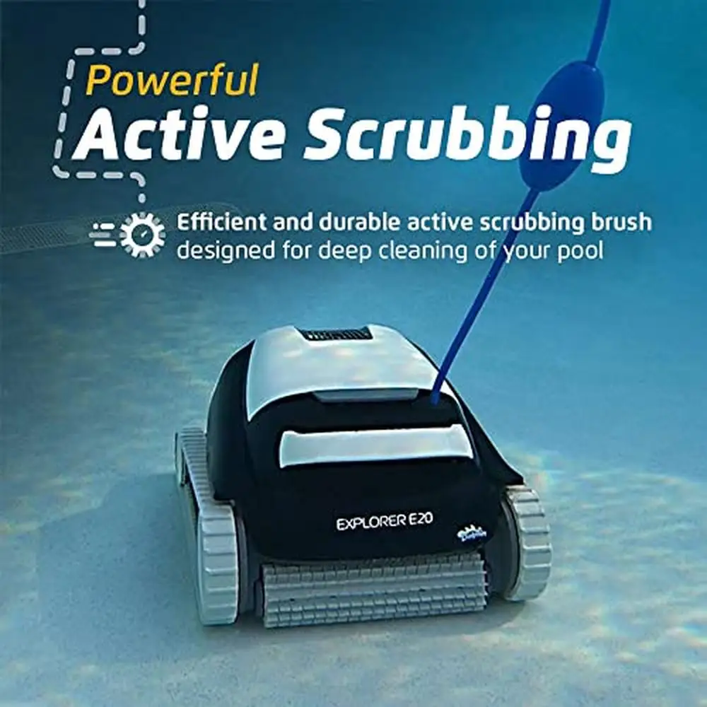 Explorer-Aspirateur de piscine robotique automatique E20, avec chariot, pour piscines encastrées, puissance de récurage des murs, brosse de récurage active facile