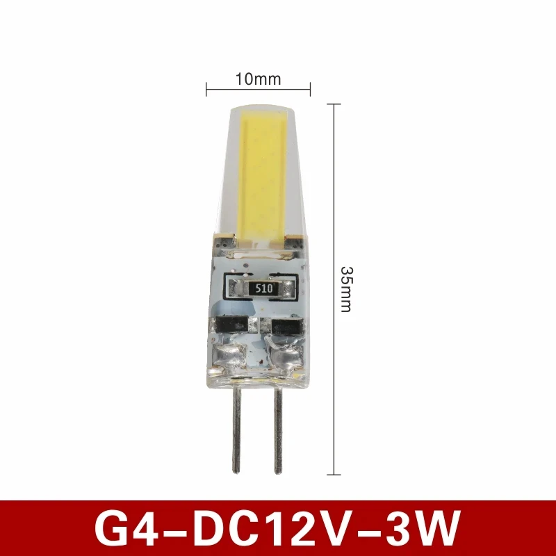 10 Stück neue dimmbare Mini G4 LED Cob Lampe 6W Glühbirne AC DC 12V 220V Kerzenlichter ersetzen 30W 40W Halogen für Kronleuchter Scheinwerfer