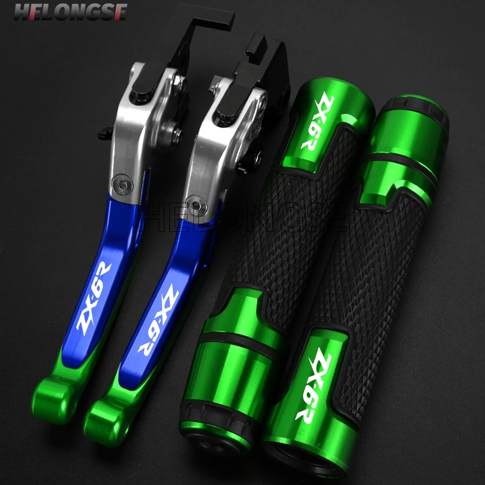 

Motorcycle Adjustable Foldable Brake Clutch Levers Handle Handlebar Grips Ends FOR Kawasaki ZX6R ZX 6R ZX-6R 2005-2006 2007 2008