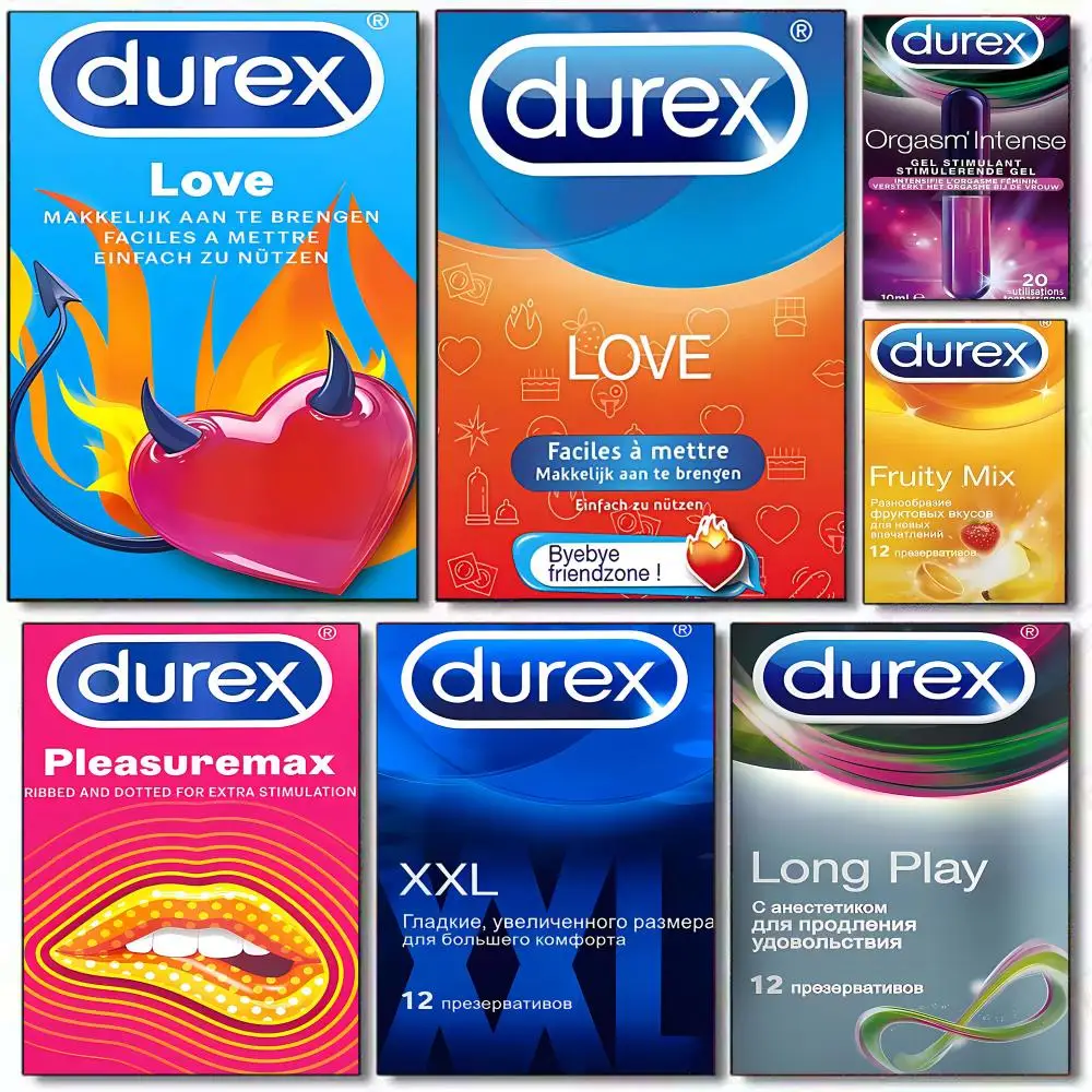 Condón Sexy marca pintura caligrafía Premium impermeable lienzo póster arte de pared para sala de estar dormitorio decoración del hogar regalo