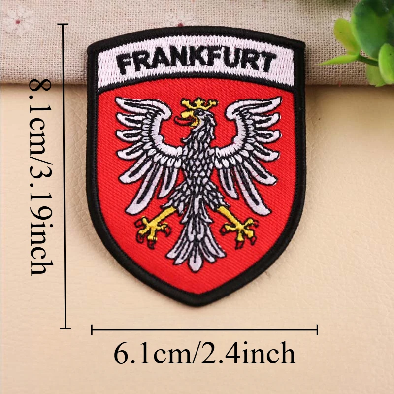 النمسا فرانكفورت ألمانيا الحديد على خياطة شارة مطرزة بقع DIY بها بنفسك تي شيرت ظهره الملابس يزين ملصق