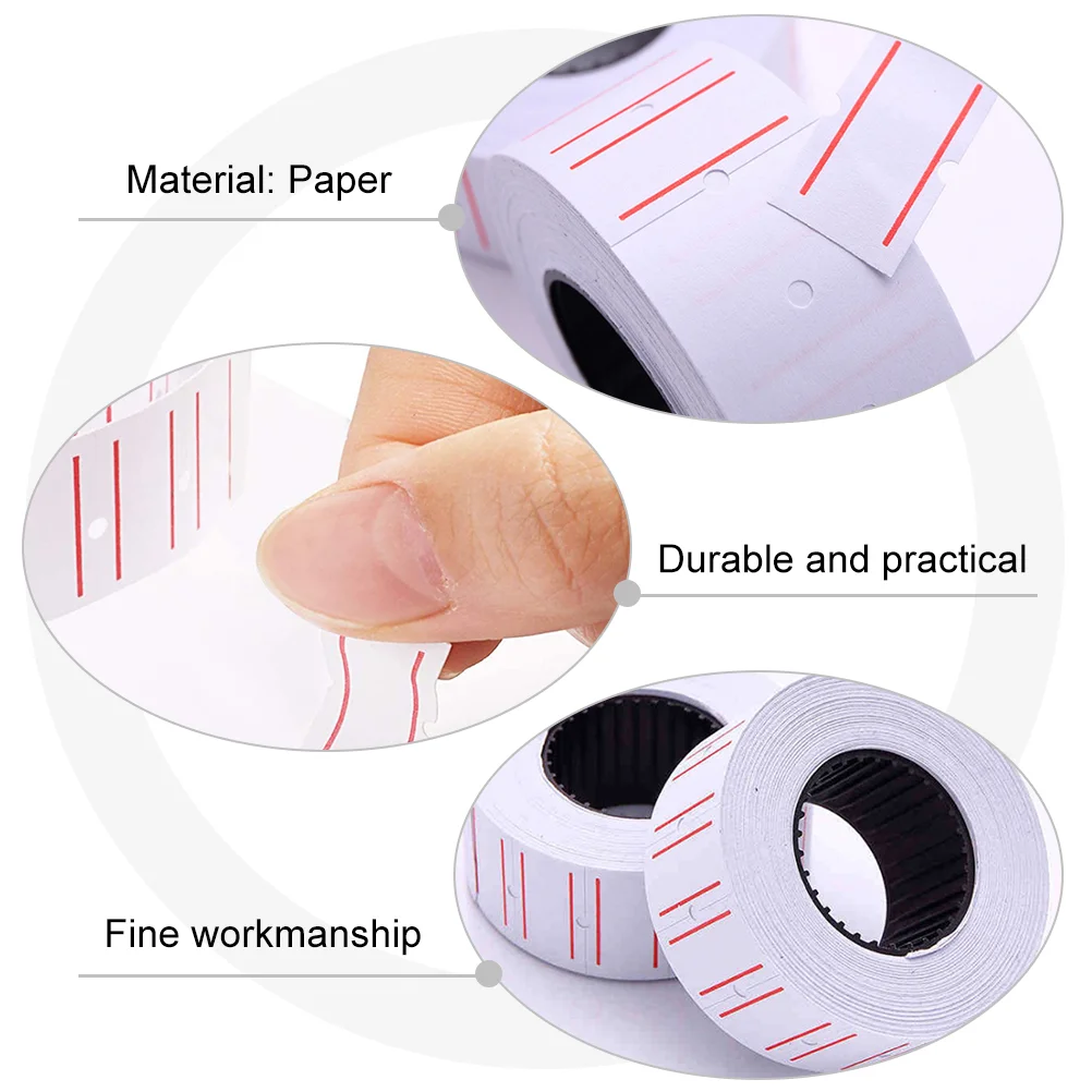 30 Rolls Label Sticker White Price Machine Tag Paper Labels Stickers Number Self Adhesive Marker