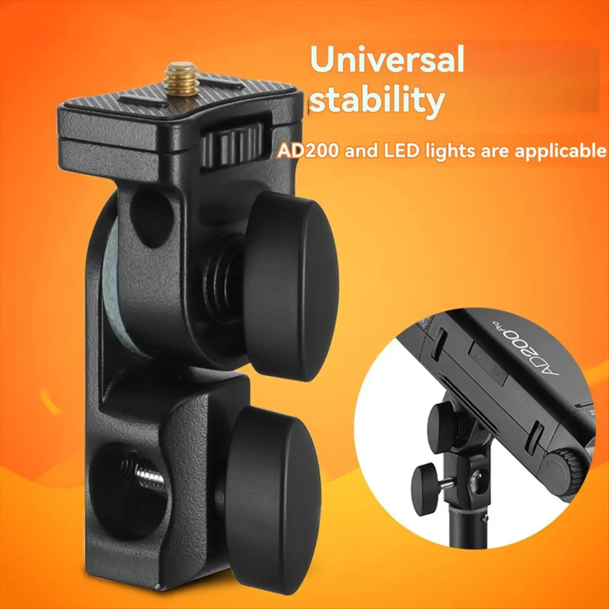 BEST CHOICE）Camera Light Stand Adapter Mount Bracket with 1/4inch for AD100Pro AD200 AD200PRO AD300PRO