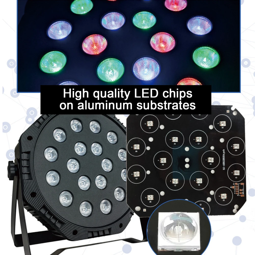 18W Professional Disco Light DMX512 Voice Control RGB LED Ktv Bar Party DJ Decorative Stage Light Effect Projector Par Lamp