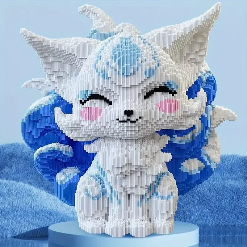 Blue Nine-Tailed Fox Building Block Set - 7125 Pieces | Very Suitable for Adults and Youth. | Ideal Gifts for Christmas, Halloween.