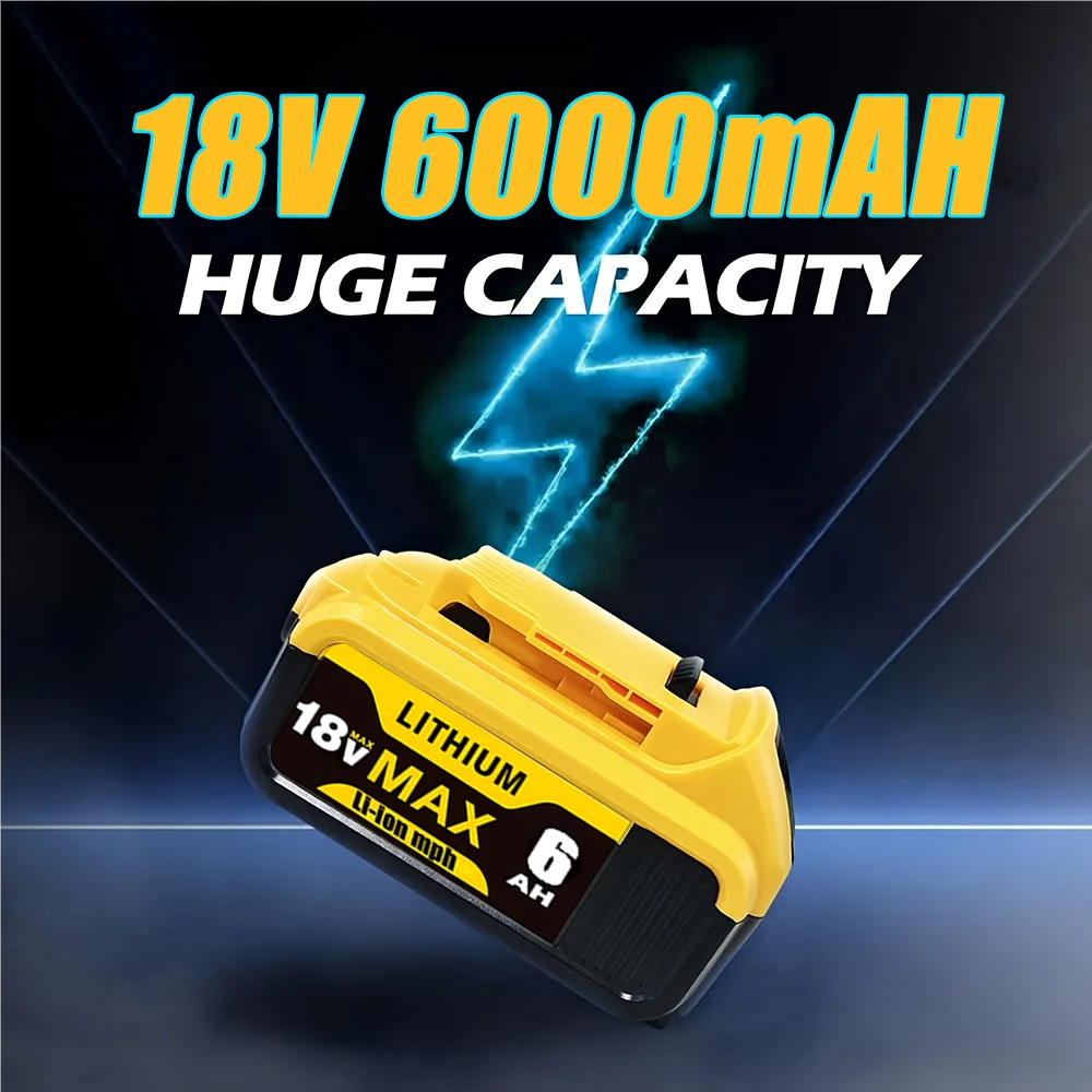 

For Dewalt 18V 6Ah high quality DCB184 Li-lon compatible with DeWalt batteries DCB200 DCB180 DCB182 XR with LED display screen