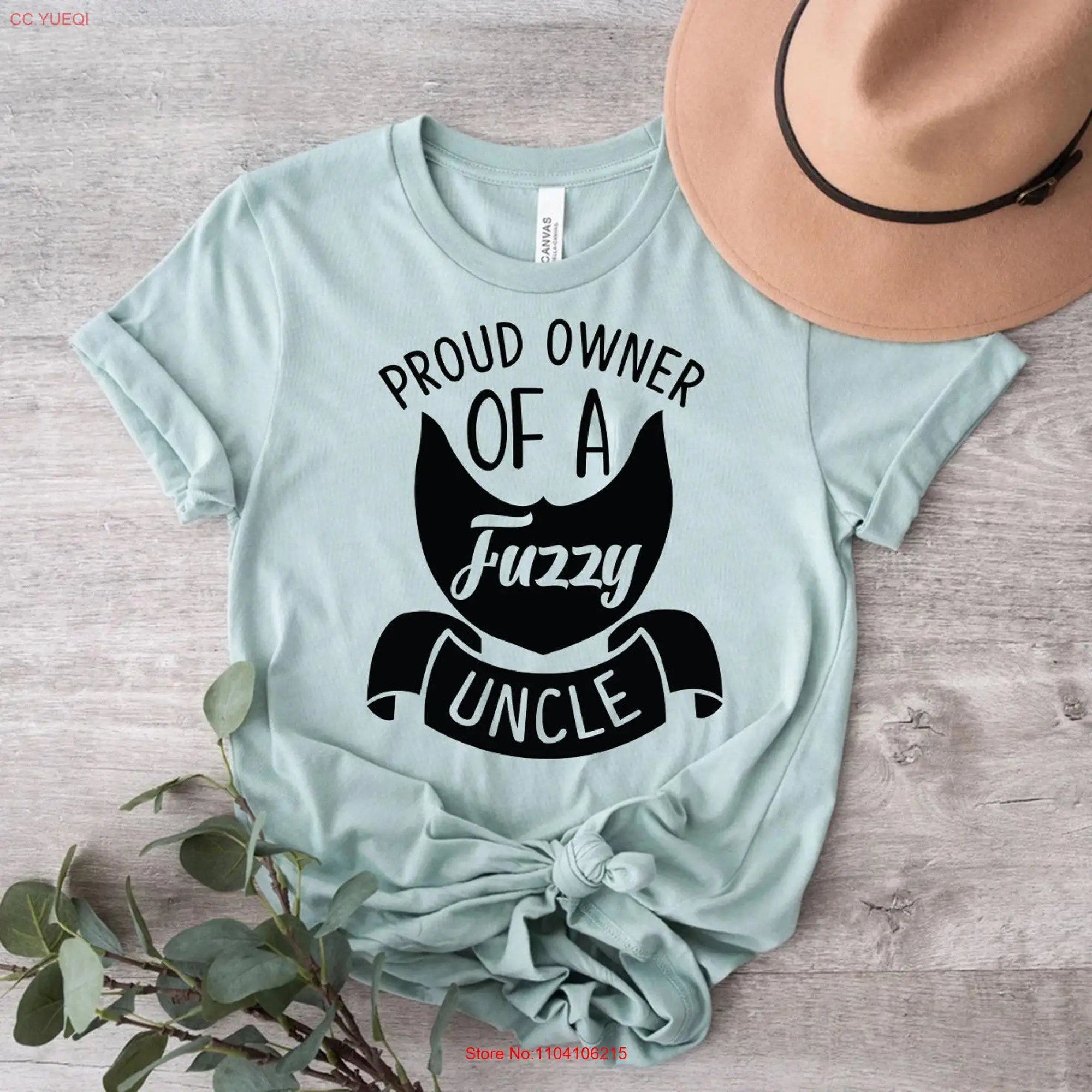 Proud Owner of a Fuzzy Uncle T Shirt Beard Bearded Hubby Funny Wife long or short sleeves