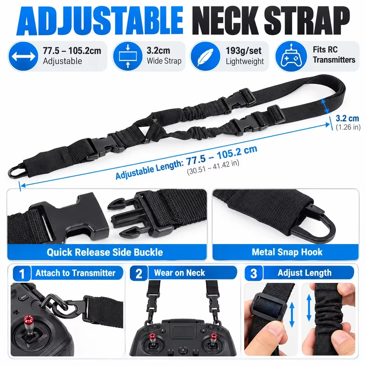 RC Transmitter Lanyard Neck Strap for FlySky Noble NB4/ NB4+/ NB4+Pro JR FUTABA Remote Controller Transmitter Radio System Parts