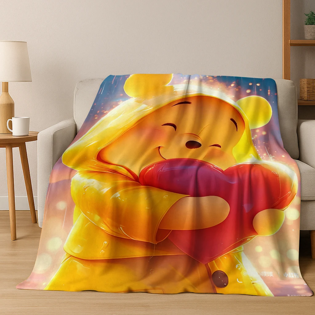 Cute W-Winnie Pooh Bear Cartoon Soft Plush Blanket,Flannel Throw Blanket for Living Room Bedroom Bed Sofa Cover Picnic Office