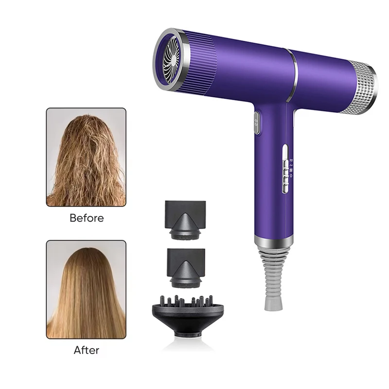 New Concept Electric Hair Dryer Machine with Ionic Feature Motor Concentrator Nozzle for Household Hotel Use Plastic Material