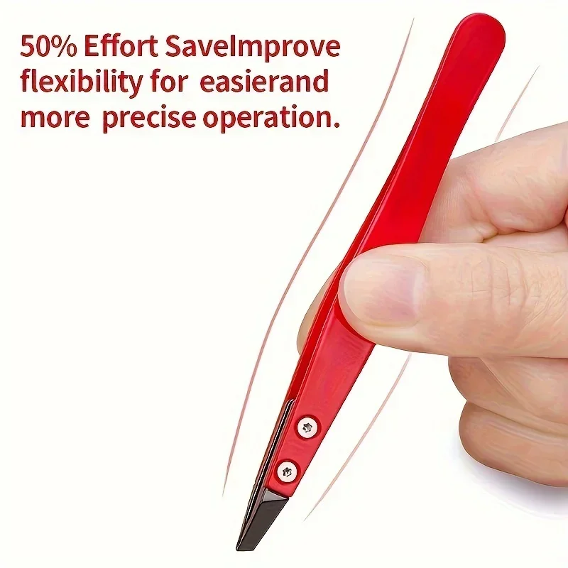 Zirconia Ceramic Pointed Tweezers Stainless Steel Tweezers with Slanted Tips Edges Eyebrows Beards Hair  Eyelash Tweezers image 5